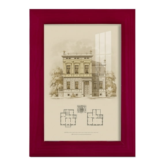 Estate and Plan III -Framed Print w/glass-Cherry Red