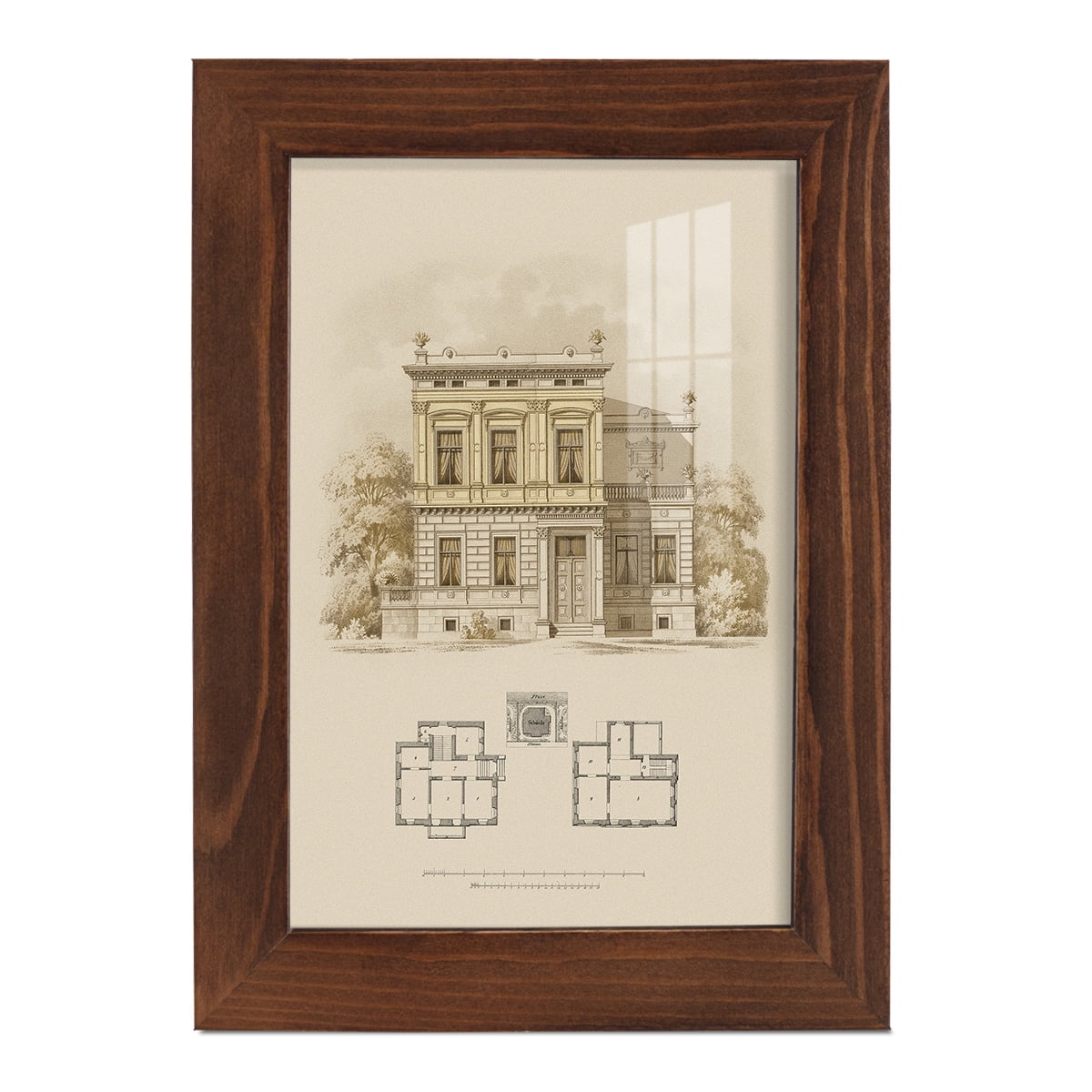Estate and Plan III -Framed Print w/glass-Chestnut