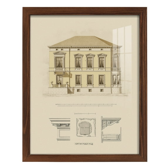 Estate and Plan VI -Framed Print w/glass-Chestnut