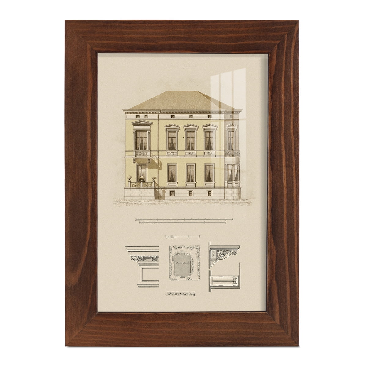 Estate and Plan VI -Framed Print w/glass-Chestnut