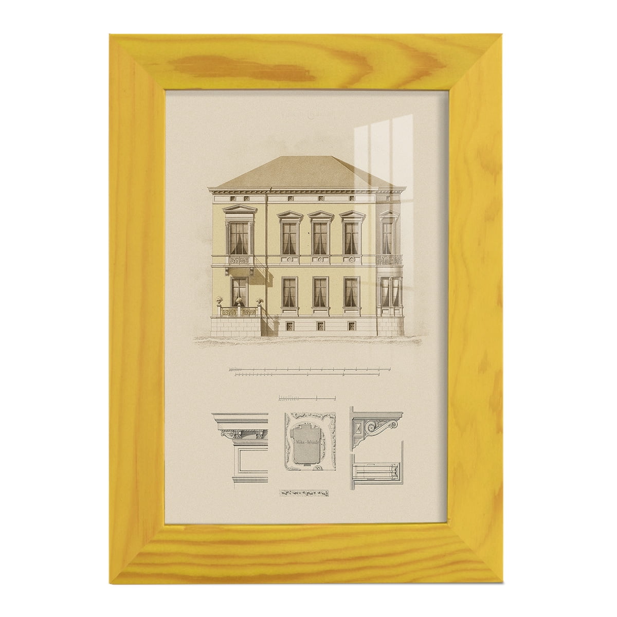 Estate and Plan VI -Framed Print w/glass-Sunflower Yellow