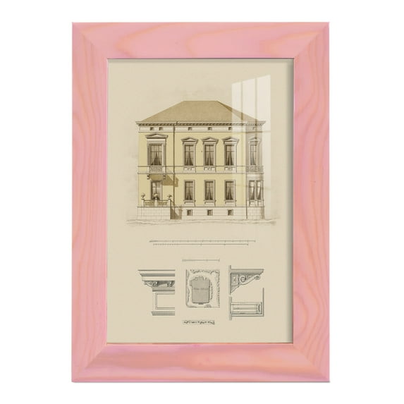 Estate and Plan VI -Framed Print w/glass-Sunset Pink
