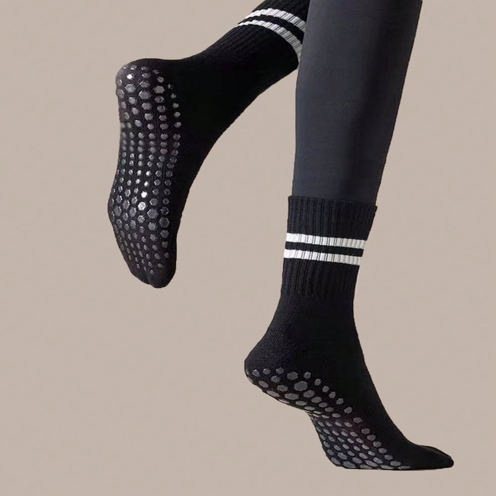 Pilates Grip Socks For Women – 6-Pack Non-Slip Yoga Socks, Bamboo Viscose, Silicone Grips, Small-Medium