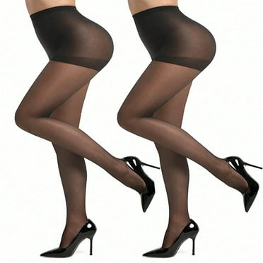 Estbridge 2pcs Women‘s Ultra-Thin Sheer Pantyhose