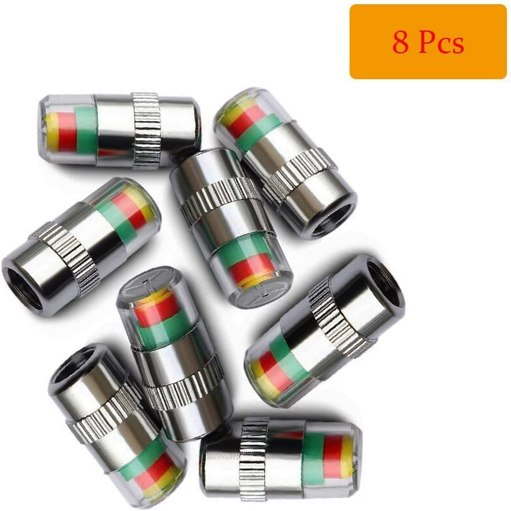 Estbridge 8Pcs 2.2Bar 32PSI Car Tire Pressure Monitor Valve Stem Caps ...
