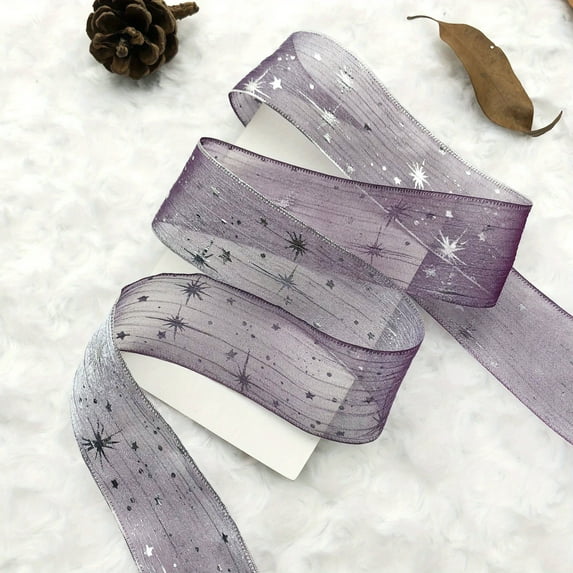 Estbridge Starry Sky Yarn Ribbon Flower Packaging Bouquet Ribbon Bow Handmade DIY 1.57Inch/4cm X 5 Yards/roll - Art Supplies Crafts & Sewing - Gift Wrapping Supplies - Gift Wrapping Ri