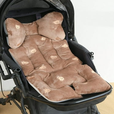 Estbridge Thick Plush Embroidery Pattern Baby Stroller Seat Cushion For Autumn And Winter
