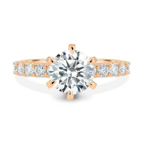 Este Origin Radiant Solitaire 2.5ctw Round Cut Moissanite Engagement Ring in 10K Rose Gold Forever Ring for Women, US 8.