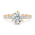thumbnail image 1 of Este Origin Radiant Solitaire 2.5ctw Round Cut Moissanite Engagement Ring in 18K Rose Gold Forever Ring for Women, US 5., 1 of 7