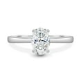 thumbnail image 1 of Este origin Oval Solitaire Moissanite Engagement Ring with Tapered Band in 10K White Gold, 1 of 3