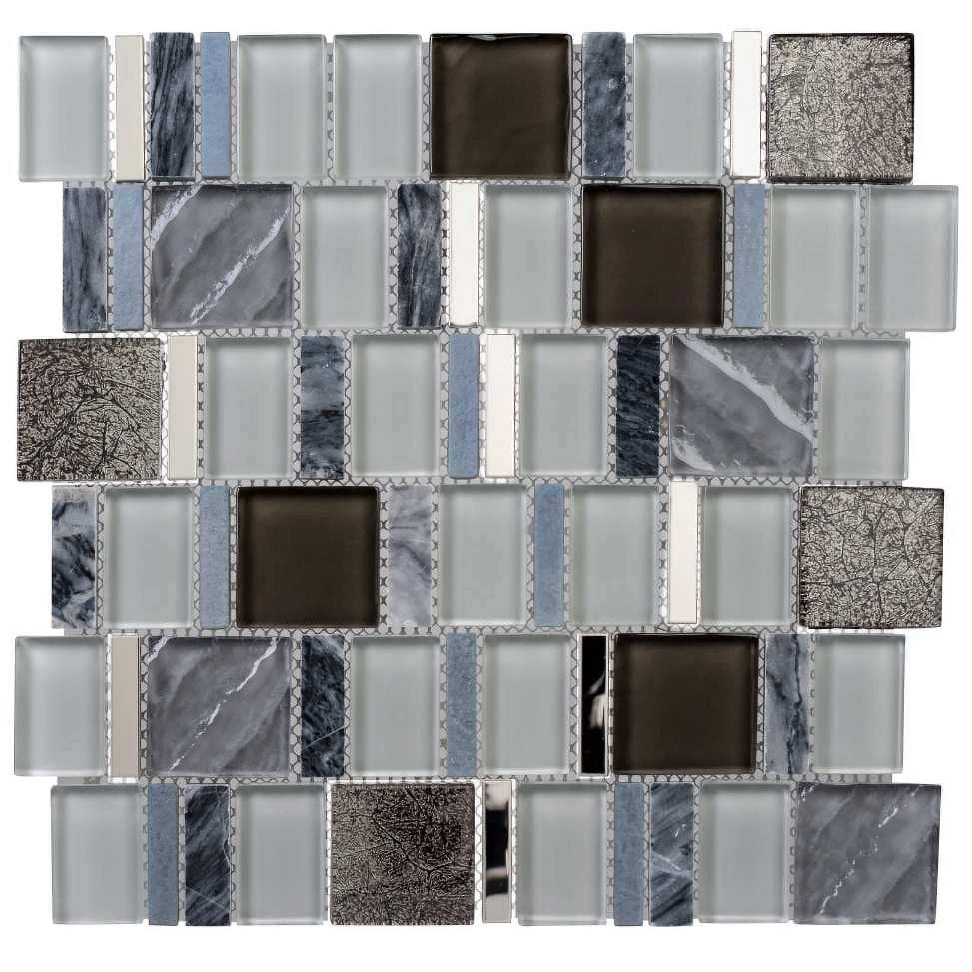 Estee Hexagon Mosaic Tile in Gray and Black