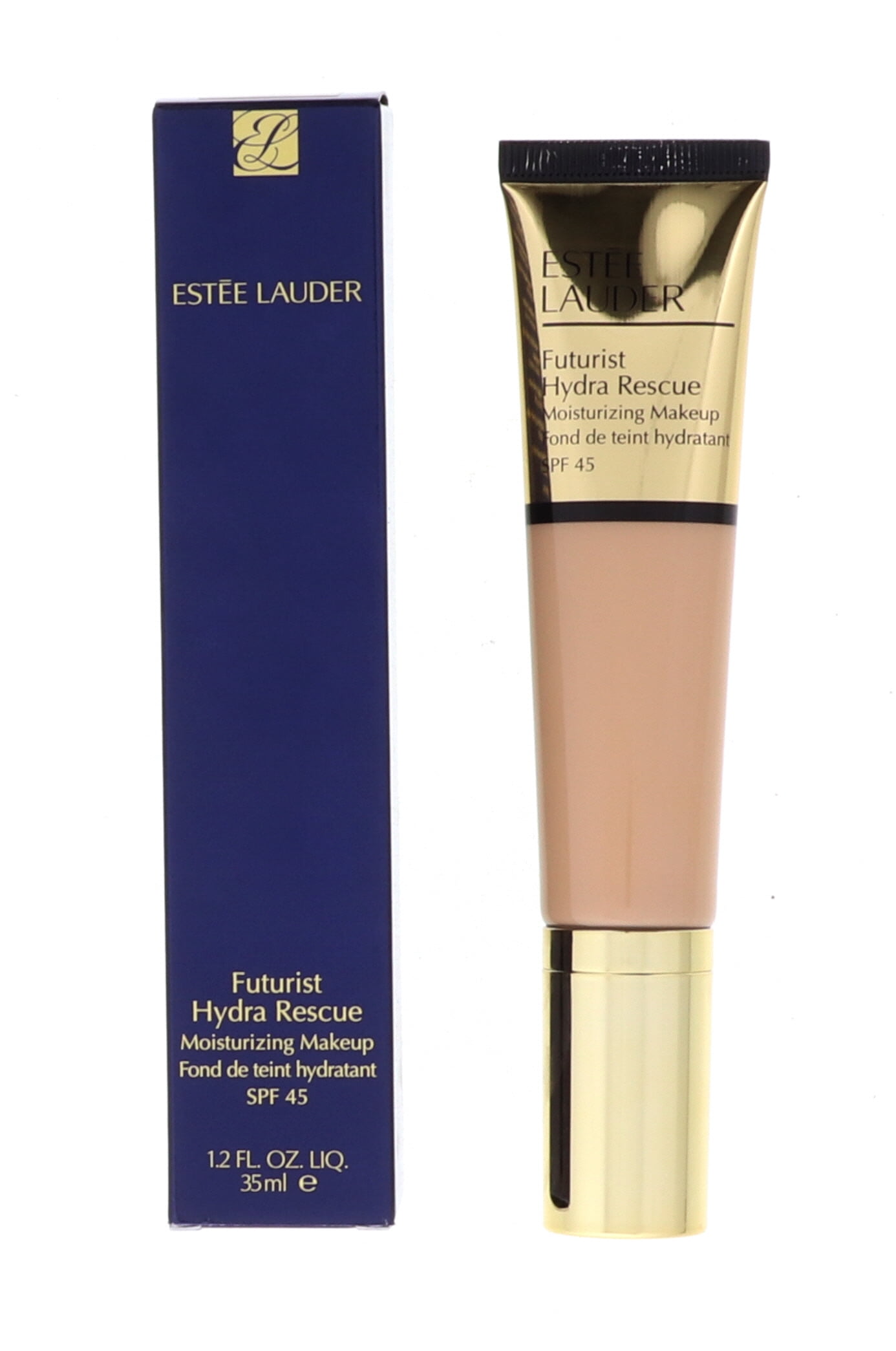 Estée Lauder Futurist Hydra Rescue Liquid Foundation Makeup for All Skin, Medium Coverage, Natural Finish, Long-Lasting, SPF 45, 1W2 Sand, 1.2 oz