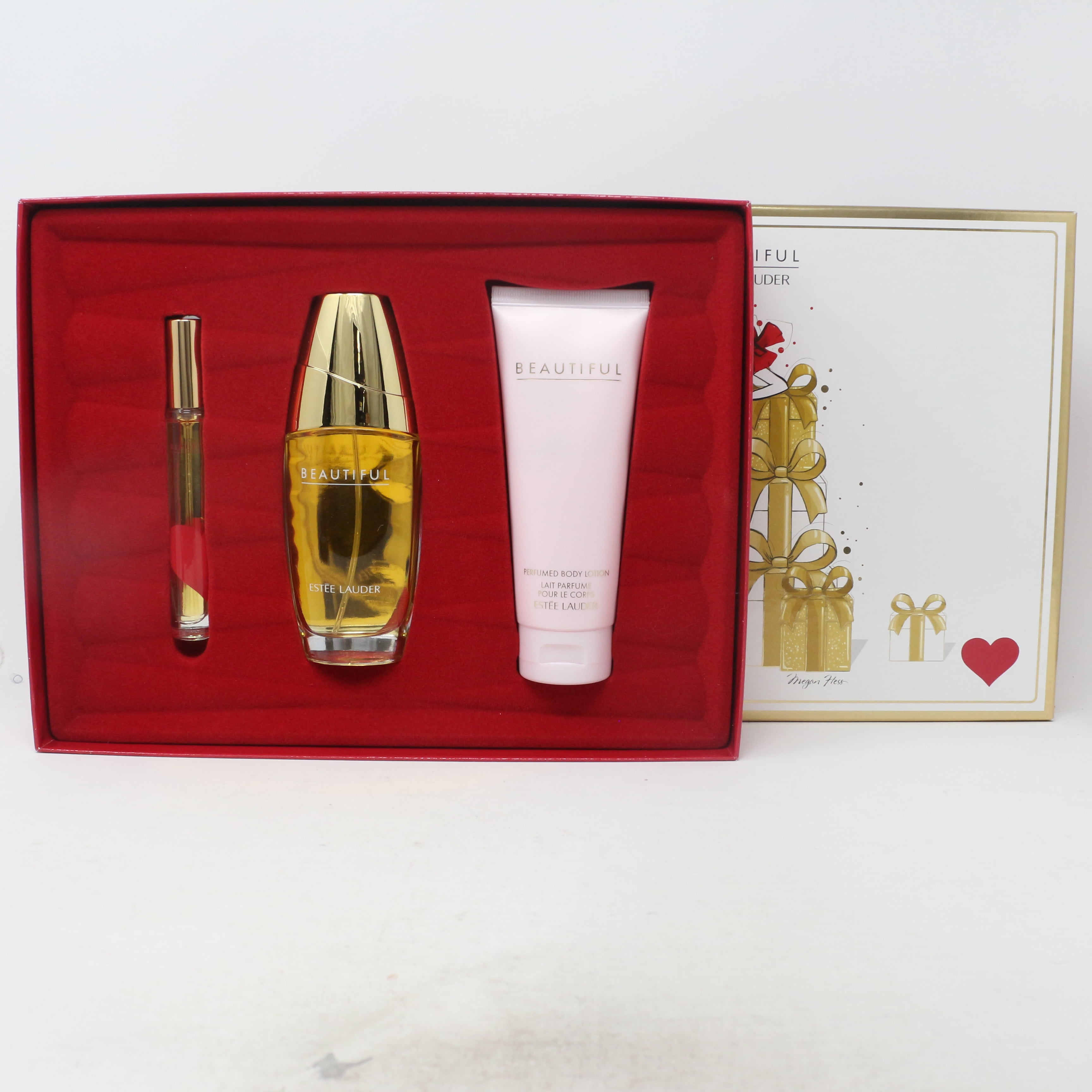 Estee Lauder Beautiful 3pcs Gift Set For Women 75ml Eau De Parfum Spray + 6ml Eau De Parfum Mini + 100ml Body Lotion