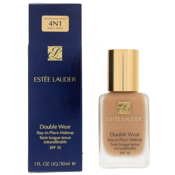 Estee Lauder Double Wear Liquids Foundation Makeup for All Skin, Medium Coverage, Matte Finish, Oil-Free, Lightweight, SPF 10, 4N1 Shell Beige, 1 Ounce