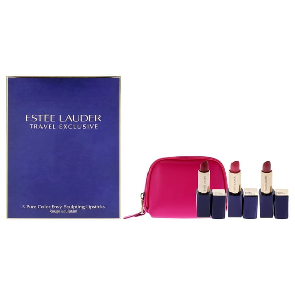 Estee Lauder Pure Color Envy Sculpting Lipsticks Trio, 3 x 0.12 oz Lipstick - 280 Ambitious Pink, Lipstick - 260 Eccentric, Lipstick - 340 Envious
