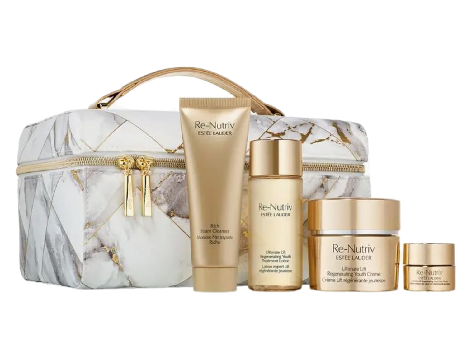 Estee Lauder Re-Nutriv Rejuvenating Moisture Ritual 5 Piece Set - Eye Cream  - Face Cream - Foam Cleanser - Treatment Lotion - Cosmetic Bag - New In 
