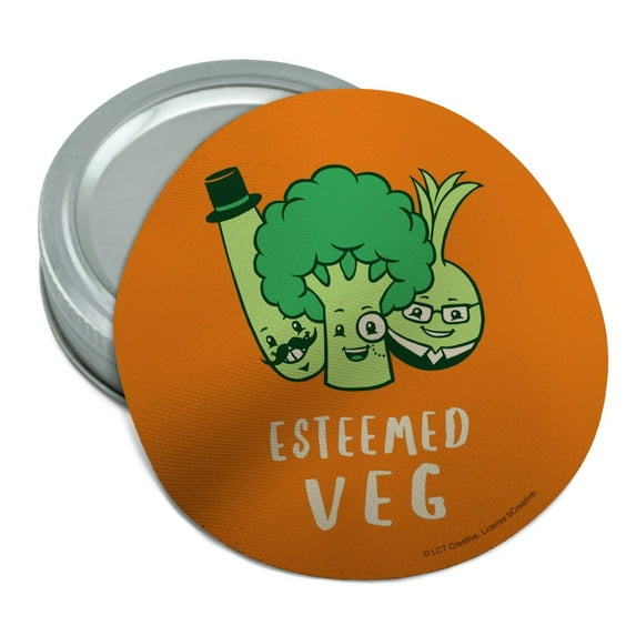 Esteemed Veg Steamed Vegetables Funny Humor Round Rubber Non-Slip Jar Gripper Lid Opener