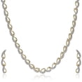 thumbnail image 1 of Estele American Diamond Gold Plated Necklace Set/Jewellery Set With Earrings For Women Suitable For All Occasions Special Gift For Wedding, Engagement, Anniversary, And Birthday, 1 of 5