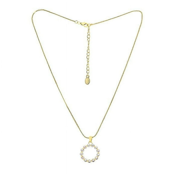 Estele Gold Plated Trendy Candy Pendant with fancy White Crystals for Women