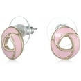 thumbnail image 1 of Estele Pink Coloured Circular Latest Stylist Simple Looking Studs Gold Plated, 1 of 2