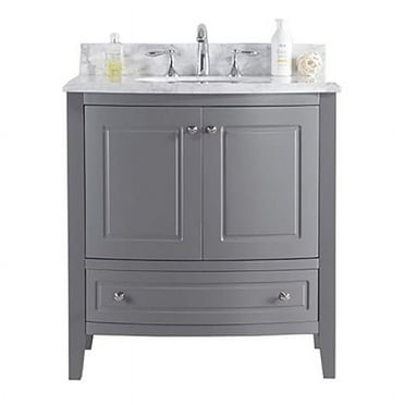 Estella 32 - Grey Cabinet + White Carrera Counter