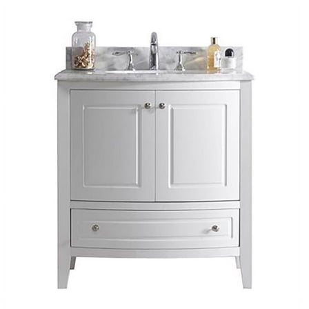 Estella 32 - White Cabinet + White Carrera Counter