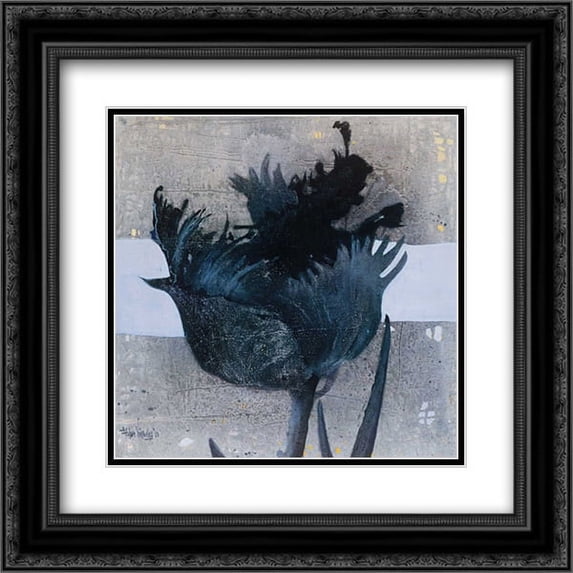 Estella Tulip I 2x Matted 20x20 Black Ornate Framed Art Print by Vriesendorp, Heleen