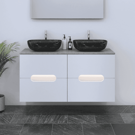 Estelle 4S 120 Double Sink Floating Bathroom Vanity (48" Width)