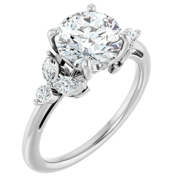 Estelle Moissanite Engagement Ring Floral Round Solitaire