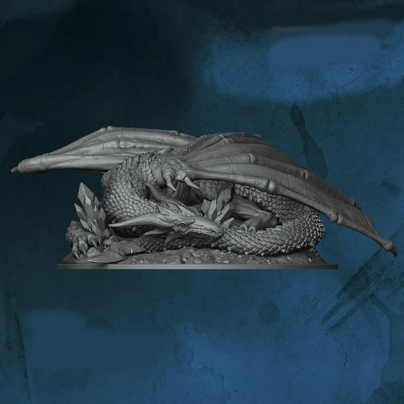 Estemdarr Goldskin Sleeping Dragon Figure Kit 28mm Heroic Scale Miniature Unpainted First Legion