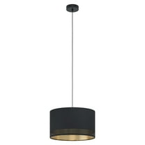 Esteperra - 1-Light 15" Pendant - Black Finish - Black Exterior/Gold Interior Shade