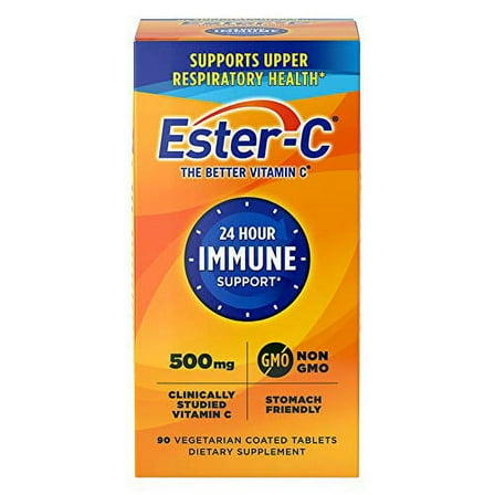 Ester-C 500 mg 24 Hour Vitamin C Tablets for Immune Support, Vitamin C Supplement, 90 Count