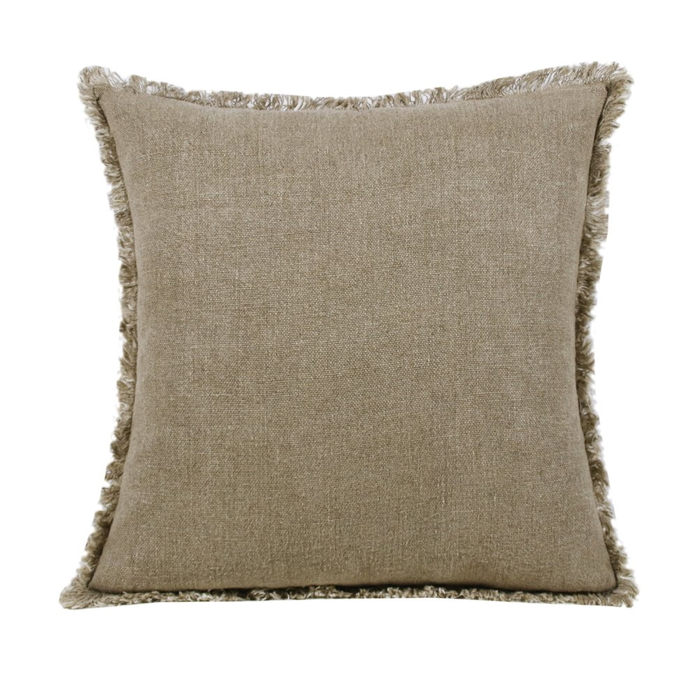LR Home Estate Linen Poly Filled Pillow in Tan/Ivory, 20" x 20"