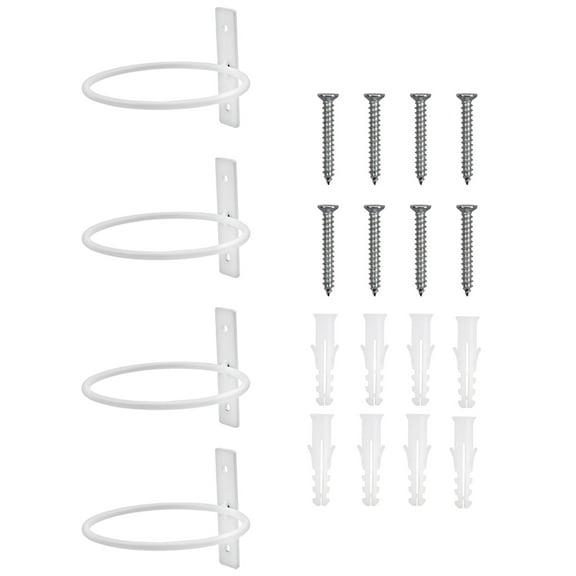 Esterno Metal Wall Ring Planters (4-Inch, White); Wall-Mounted Garden Pot Holders