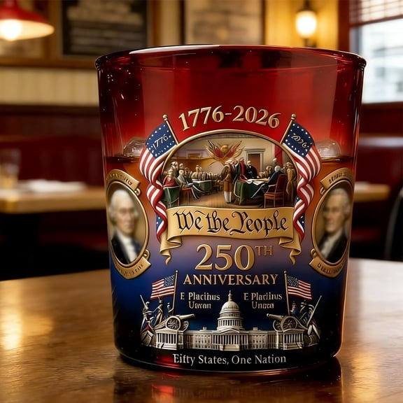 Esterze 250 Anniversary Whiskey Bottle - 250 Anniversary Decanter 250th Anniversary We The People Heritage Whiskey Glass Declaration of Independence Design