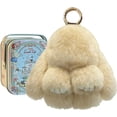thumbnail image 1 of Esterze Fluffy Bunny Keychain Soft Plush Rabbit Keychain with Tin Box, Cute Stuffed Animal Bunny Backpack Bag Charm, 1 of 8