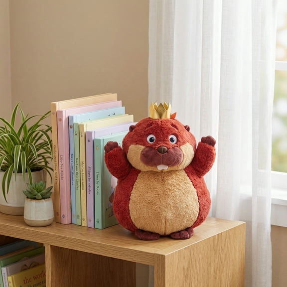 Esterze Hoppers King George Plush 11x8" - Cute Stuffed Animal Toy for Fans, Soft Cuddle Plushies Figure, Cozy Adventures Pillow, Brown