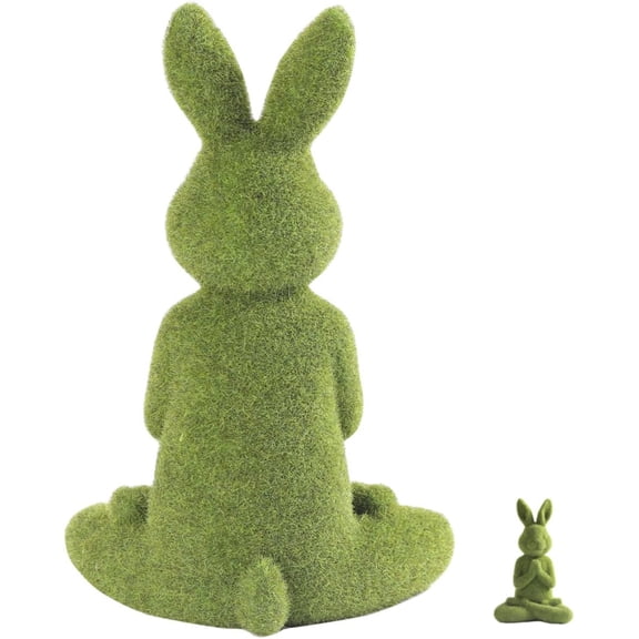 Esterze Lifelike Flocked Rabbit Decor for Easter Garden Adorable Simulation Bunny Statue for Outdoor and Indoor Decoration Miniature Patio Ornament for Home and Party Decor