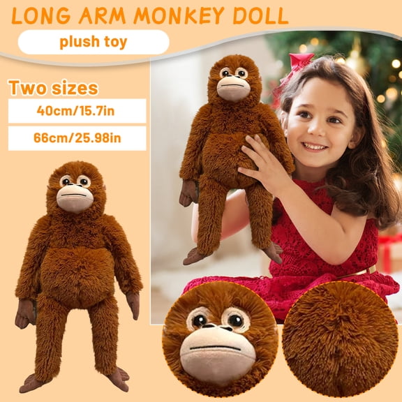 Esterze Long Arm Punch Monkey Plush Toy - Soft Brown Orangutan Stuffed Animal Plushie, Cute Doll for Home Decor, Huggable Monkey Pillow Figure for Fans