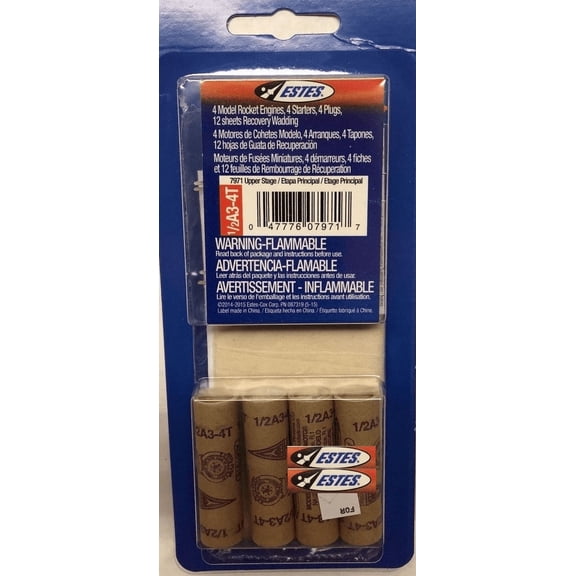 Estes 1/2 a3-4t Flight Pack For Model Rockets