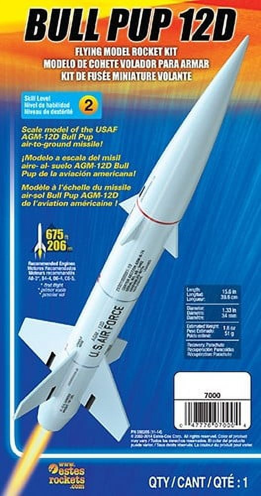 Estes 7000 Bull Pup 12D Model Rocket Kit - Skill Level 2 (Advanced)