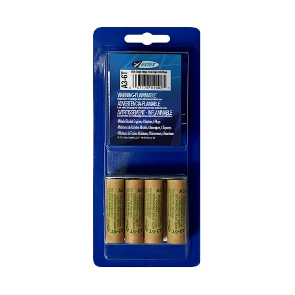 Estes A3-6T 13mm Engine 4pk Rocket Motors EST10014 / EST1508
