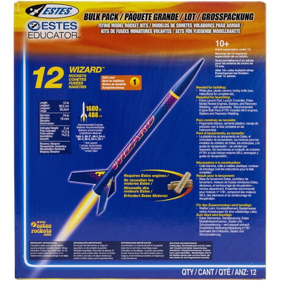 Estes Educator Rockets, Plastic Multicolor, 12 Count