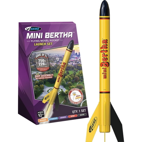 Estes Industries Mini Bertha Rocket Launch Set - Pack of 8