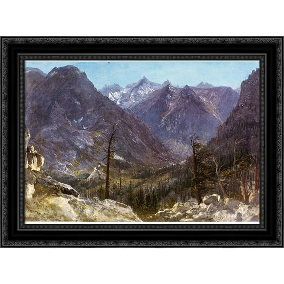 Estes Park, Colorado 24x20 Black Ornate Wood Framed Canvas Art by Bierstadt, Albert
