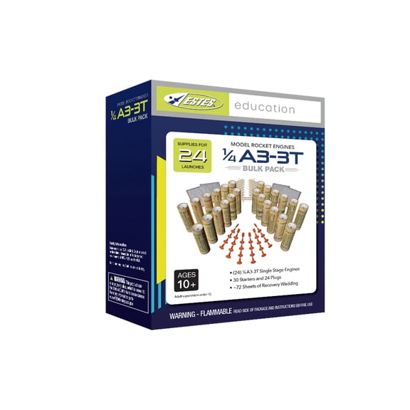 Estes Rockets 001699 1/4A3-3T Engine Bulk Pack (24pk) EST1699