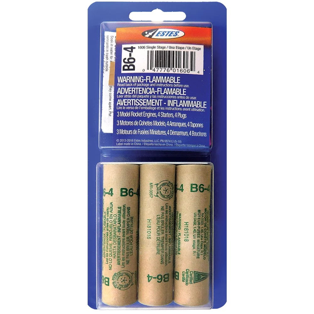 Estes Rockets B6-4 Engines 3 Pack - Walmart.com