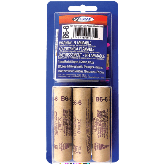 Estes Rockets B6-6 Engines 3 Pack EST10037 / EST1607