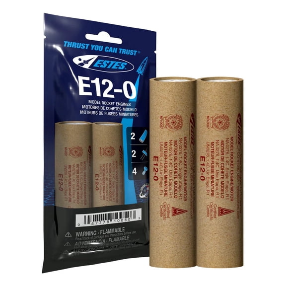 Estes E12-0 24mm Engines 2pk Rocket Motors EST10050