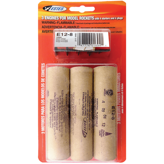 Estes Rockets E12-8 Engines 3 Pack EST10041 / EST1694